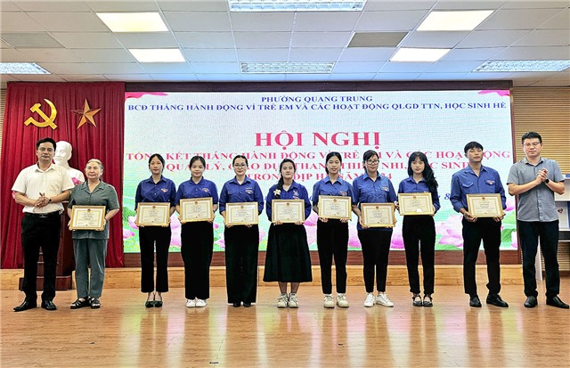Phường Quang Trung tổng kết Tháng hành động vì trẻ em và các hoạt động quản lý, giáo dục học sinh hè năm 2024