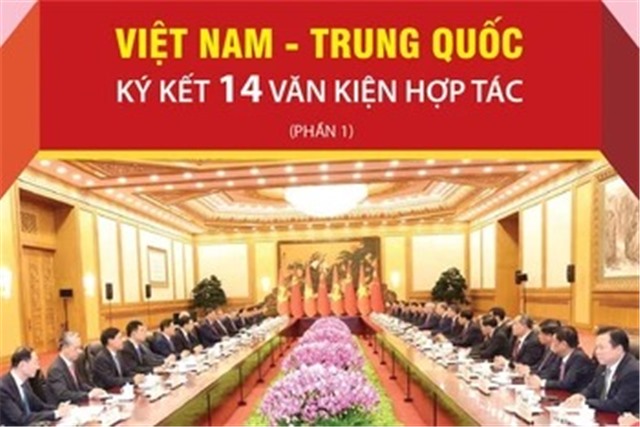 Việt Nam-Trung Quốc ký kết 14 văn kiện hợp tác giữa hai nước