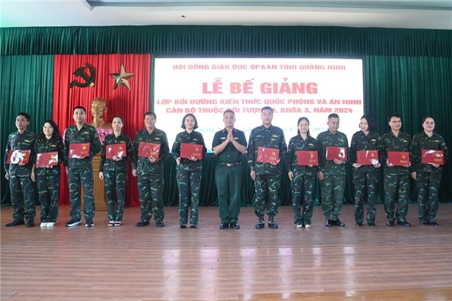 Quảng Ninh: Bế giảng bồi dưỡng kiến thức quốc phòng-an ninh đối tượng 3