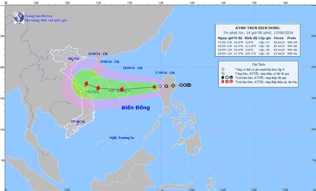 Công điện chủ động ứng phó áp thấp nhiệt đới có khả năng mạnh lên thành bão