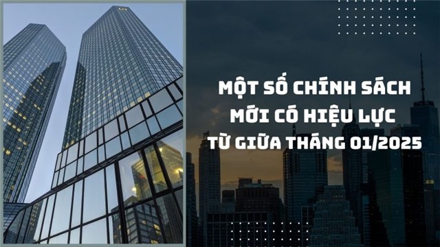 Một số chính sách mới có hiệu lực từ giữa tháng 01/2025