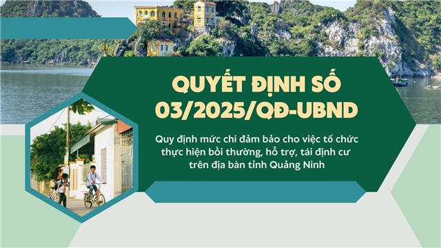 (Quyết định số 03/2025/QĐ-UBND) Quy định mức chi đảm bảo cho việc tổ chức thực hiện bồi thường, hỗ trợ, tái định cư trên địa bàn tỉnh Quảng Ninh