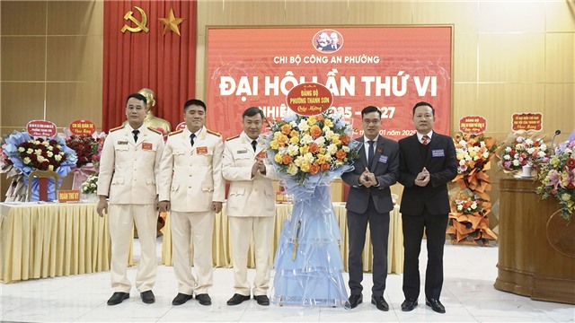 Chi bộ Công an phường Thanh Sơn Đại hội lần thứ VI, nhiệm kỳ 2025-2027