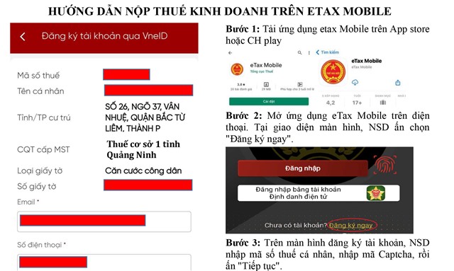 HƯỚNG DẪN NỘP THUẾ KINH DOANH TRÊN ETAX MOBILE