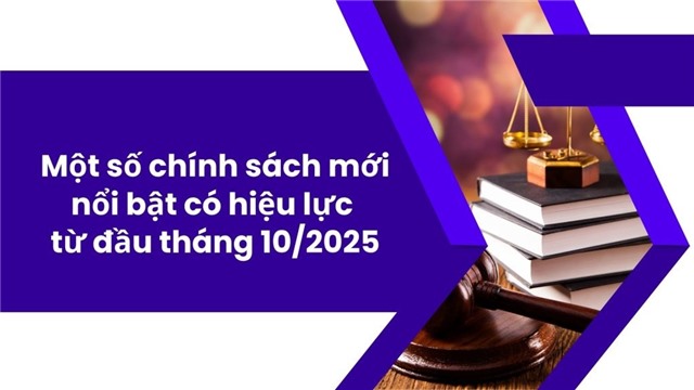 Một số chính sách mới nổi bật có hiệu lực từ đầu tháng 10/2025