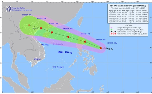 Tin bão số 11 (Matmo) gần Biển Đông