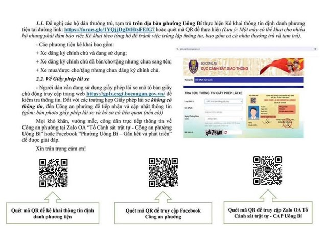 Công an phường Uông Bí: triển khai tổng rà soát, làm sạch dữ liệu đăng ký phương tiện, giấy phép lái xe và số hóa hồ sơ đăng ký xe