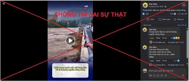 'Trung Quốc xả lũ' là thông tin sai sự thật
