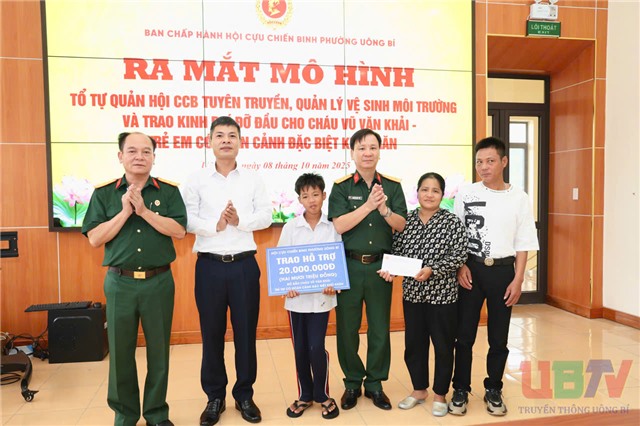 Hội Cựu chiến binh phường Uông Bí ra mắt mô hình đỡ đầu, chăm sóc trẻ em có hoàn cảnh đặc biệt khó khăn