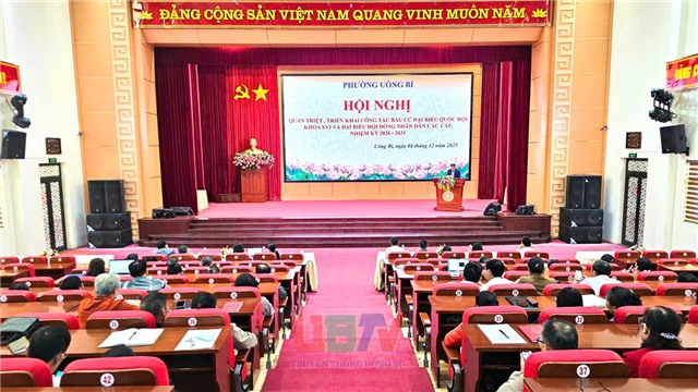 Phường Uông Bí quán Triệt, triển khai toàn diện công tác bầu cử Đại biểu Quốc hội khóa XVI và HĐND các cấp