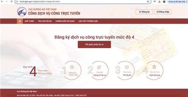 Chi tiết cách đổi giấy phép lái xe online