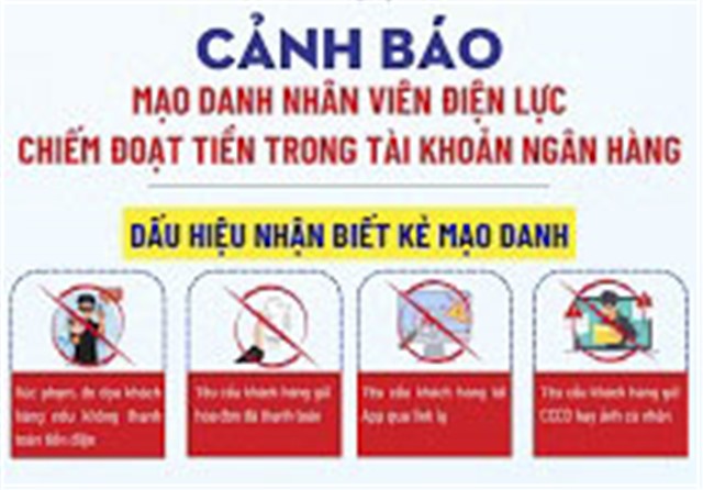 Cảnh báo mạo danh nhân viên điện lực, chiếm đoạt tiền trong tài khoản ngân hàng của khách hàng