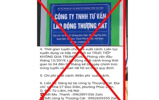 Công an Hà Nội cảnh báo chiêu lừa đảo giả mạo giấy tờ công ty xuất khẩu lao động chiếm đoạt tài sản