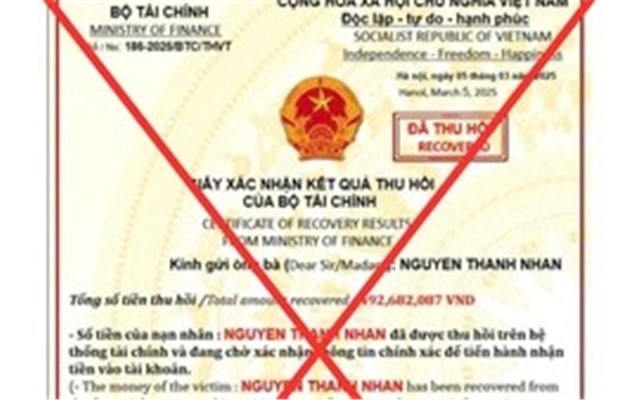 Cảnh báo giả mạo Bộ tài chính để lừa đảo