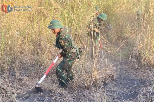 Tích cực phối hợp chữa cháy rừng tại thành phố Uông Bí