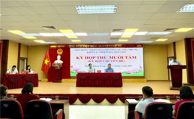 Kỳ họp thứ 18 (kỳ họp chuyên đề) HĐND phường Quang Trung