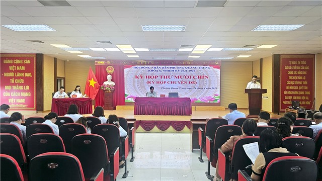 Kỳ họp thứ 19 HĐND phường Quang Trung (kỳ họp chuyên đề)