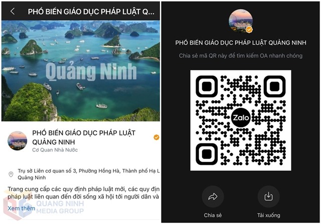 Chính thức hoạt động zalo OA “PHỔ BIẾN GIÁO DỤC PHÁP LUẬT QUẢNG NINH”