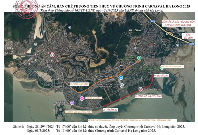 Cấm đường, hạn chế phương tiện giao thông phục vụ Carnaval Hạ Long năm 2025