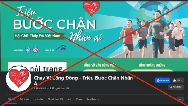 Cảnh báo lừa đảo mạo danh Chiến dịch “Triệu bước chân nhân ái”