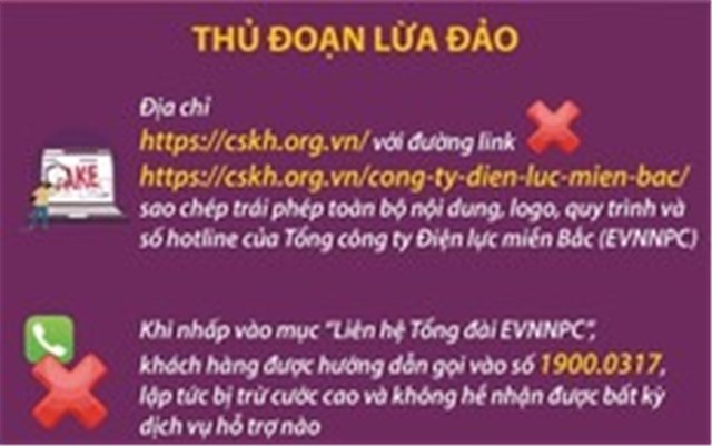 Cảnh báo trang web lừa đảo, giả mạo Tổng công ty Điện lực miền Bắc