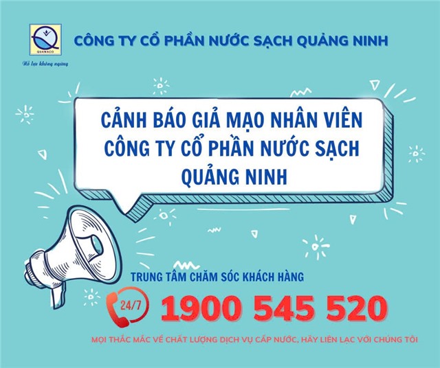 Công ty Cổ phần Nước sạch Quảng Ninh cảnh báo lừa đảo