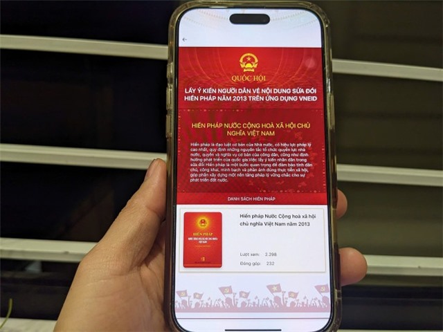 Lấy ý kiến nhân dân về sửa Hiến pháp trên VNeID đến hết 29/5