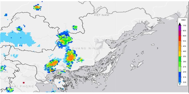 Cảnh báo dông, lốc, sét, mưa đá và mưa lớn cục bộ tỉnh Quảng Ninh - Bản tin cập nhật lúc 14h50'