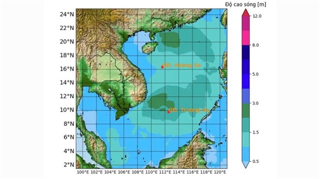 Tâm áp thấp nhiệt đới ở phía đông bắc đảo Hải Nam (Trung Quốc)
