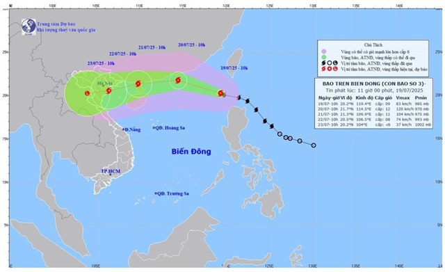 Bão số 3 vào Biển Đông, giật cấp 11, biển động dữ dội