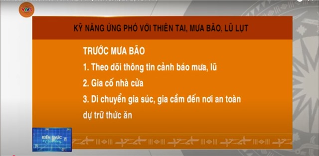 KỸ NĂNG ỨNG PHÓ VỚI THIÊN TAI, MƯA BÃO, LŨ LỤT 