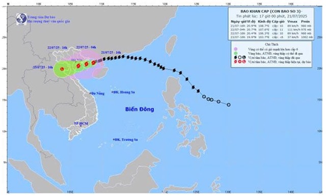 DIỄN BIẾN MỚI NHẤT CỦA CƠN BÃO SỐ 3