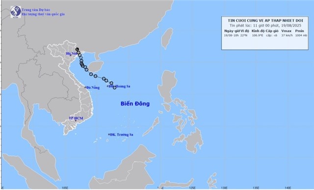 Tin cuối cùng về áp thấp nhiệt đới