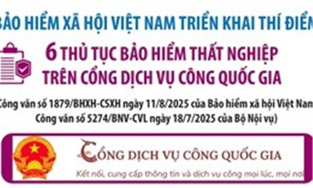 Bảo hiểm xã hội Việt Nam triển khai thí điểm 6 thủ tục bảo hiểm thất nghiệp trên Cổng Dịch vụ công quốc gia