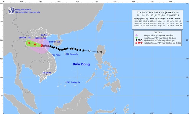 TIN BÃO KHẨN CẤP (Cơn bão số 5) - Tin phát lúc 23h00'