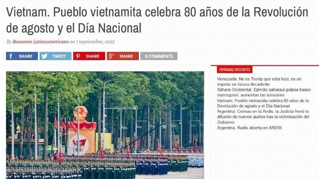 Truyền thông Argentina nhấn mạnh tầm vóc sự kiện trọng đại của Việt Nam