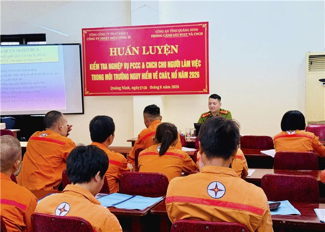 Công ty Nhiệt điện Uông Bí tăng cường năng lực PCCC và CNCH từ cơ sở