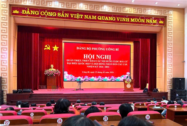 Phường Uông Bí quán triệt, triển khai các nội dung cuộc bầu cử đại biểu Quốc hội và HĐND các cấp nhiệm kỳ 2026-2031