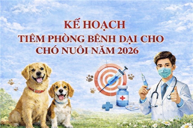 Phường Uông Bí triển khai kế hoạch tiêm vắc xin phòng bệnh dại cho đàn chó nuôi năm 2026