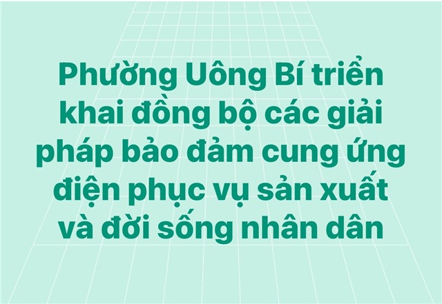 Phường Uông Bí triển khai đồng bộ các giải pháp bảo đảm cung ứng điện phục vụ sản xuất và đời sống nhân dân
