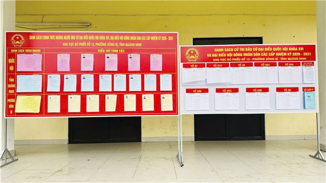 Từ ngày 5/3, các tổ bầu cử ở phường Uông Bí bắt đầu cấp phát thẻ cử tri cho trên 41 nghìn cử tri ở các khu vực bỏ phiếu