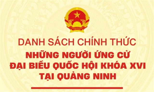 Danh sách chính thức những người ứng cử Đại biểu Quốc hội khóa XVI tại Quảng Ninh