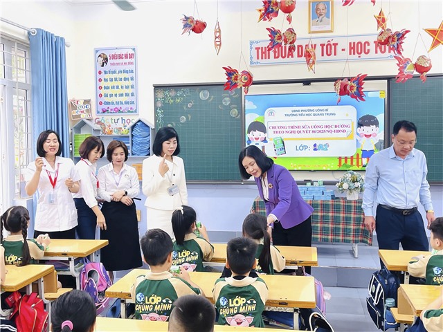 Từ hôm nay 9/3: Trường Tiểu học Quang Trung triển khai chương trình sữa học đường