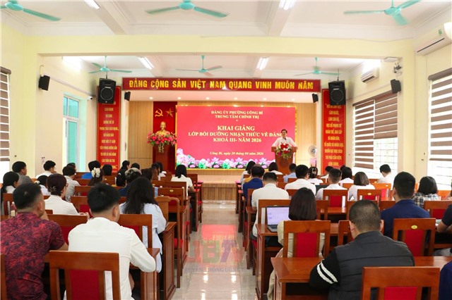 Trung tâm chính trị phường Uông Bí: Khai giảng lớp bồi dưỡng nhận thức về Đảng khóa III năm 2026