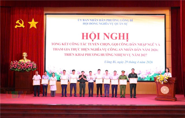Hội đồng nghĩa vụ Quân sự phường Uông Bí: Tổng kết công tác tuyển quân năm 2026 và triển khai nhiệm vụ năm 2027