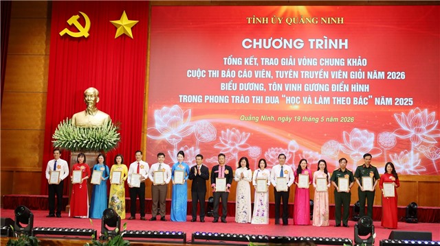 Thí sinh Nguyễn Quang Nghĩa giành giải Ba tại Vòng chung khảo  Cuộc thi Báo cáo viên, tuyên truyền viên giỏi tỉnh Quảng Ninh năm 2026