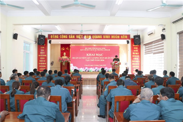 Phường Uông Bí Khai mạc huấn luyện Dân quân tại chỗ năm 2026