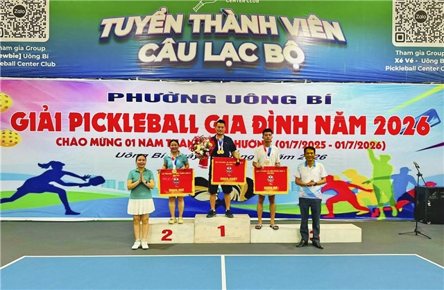 Bế mạc và trao giải Giải Pickleball gia đình phường Uông Bí năm 2026