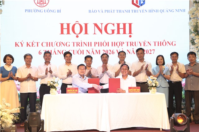 Báo và Phát thanh, truyền hình Quảng Ninh - phường Uông Bí  ký kết phối hợp truyền thông