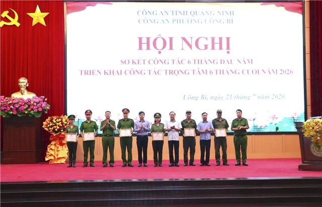 Công an phường Uông Bí sơ kết công tác 6 tháng đầu năm 2026, triển khai nhiệm vụ 6 tháng cuối năm 2026